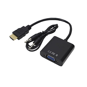 Conversor Hdmi Macho X Vga Femea C/Audio 20Cm Preto Tblack