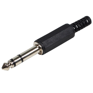 Plug P10 Estereo De Plastico Preto Tblack