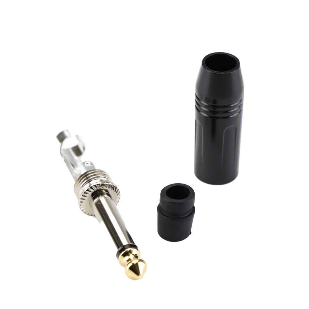 Plug P10 Mono Profissional Metalico Preto Tblack