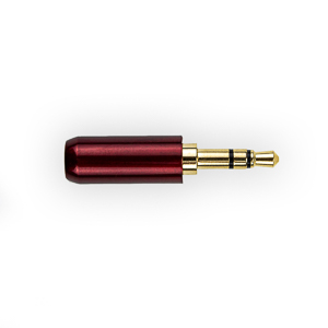 Plug P2 Estereo Profissional Metalico Gold 6MM Vermelho Tblack