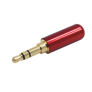Plug P2 Estereo Profissional Metalico Gold Vermelho Tblack