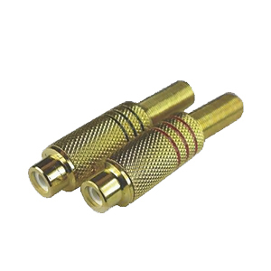 Jack Rca 6MM Rabicho Gold Pt/Vm