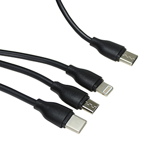 Cabo Tipo C 3 X 1 Micro Tipo-C 8P 3M Pt