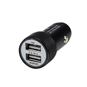 Carregador Automotivo Entrada 12/24V X Saida 2 Usb 5V/3.1A Preto Comp