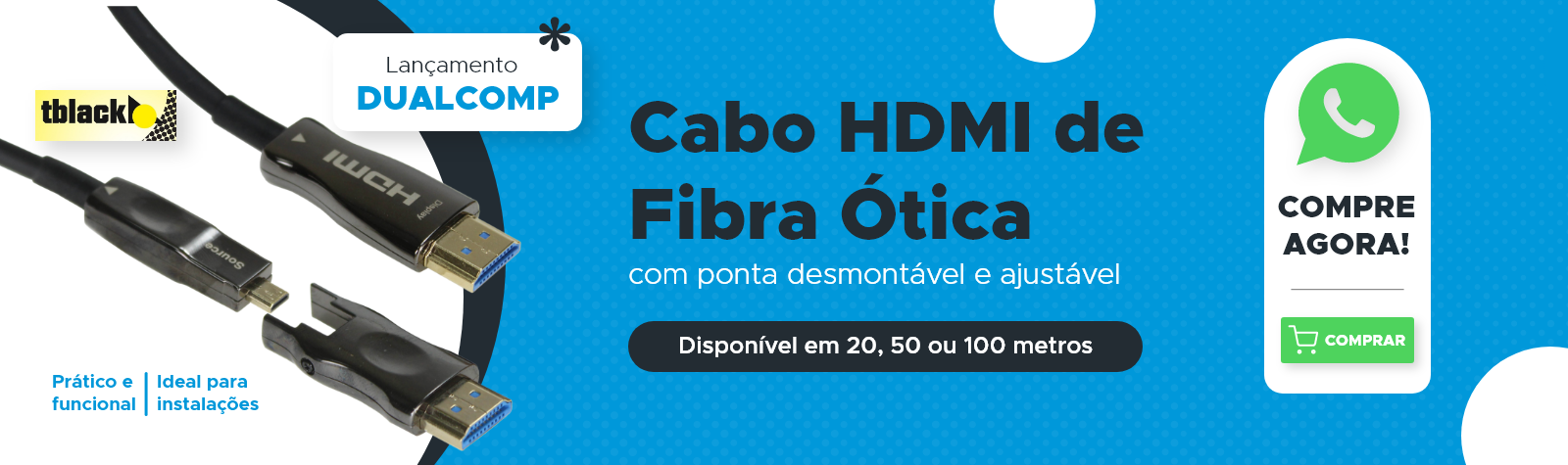 Cabo HDMI de Fibra Ótica